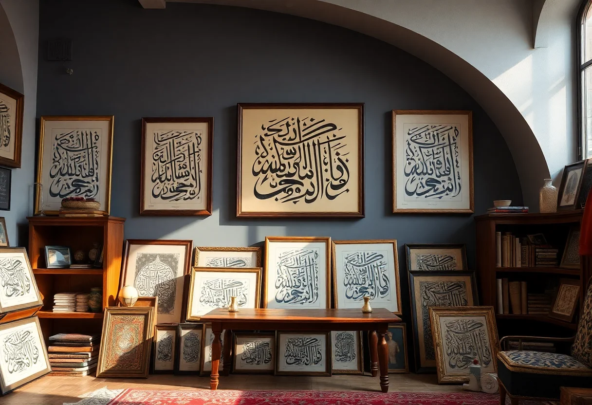 A collection of traditional Ottoman era calligraphy art